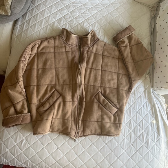 Free People Dolman Quilted Knot Jacket in Champagne Diamonds XS - Picture 5 of 7